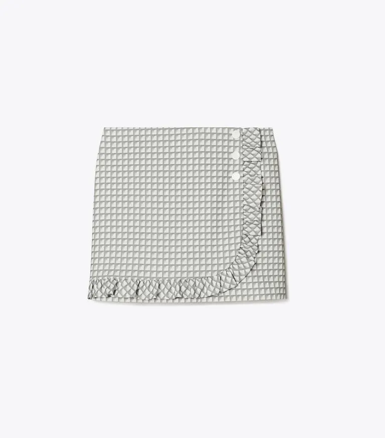 PRINTED RUFFLE TWILL GOLF SKIRT