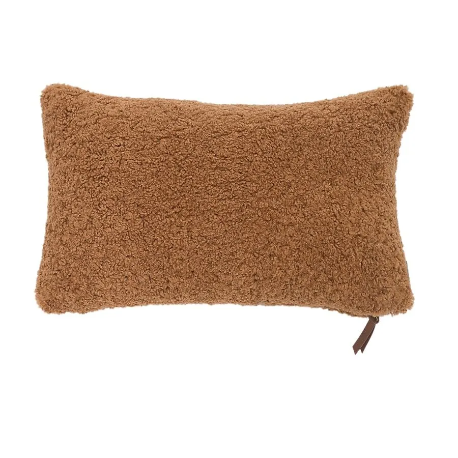 EVERGRACE Teddy Sherpalu 20-in x 12-in Glazed Ginger Square Indoor Decorative Pillow
