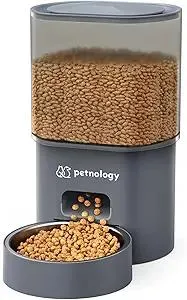Automatic Cat Feeder, 3L Timed Cat Feeder for Dry Food with Programmable Portion Control, Dual Power Supply, Auto Pet Feeder for Cats with 1-4 Meals Per Day, Cat Food Dispenser