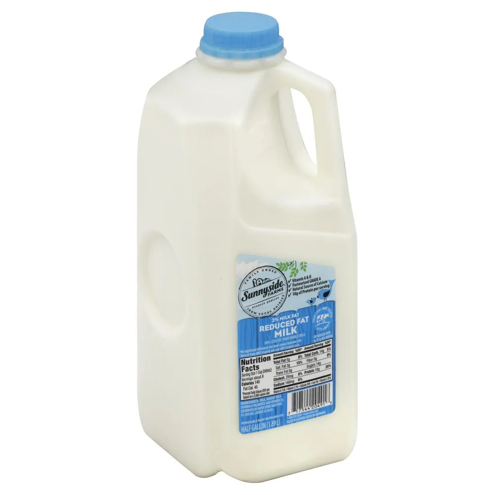 Sunnyside Farms Milk, Reduced Fat, 2% Milk Fat