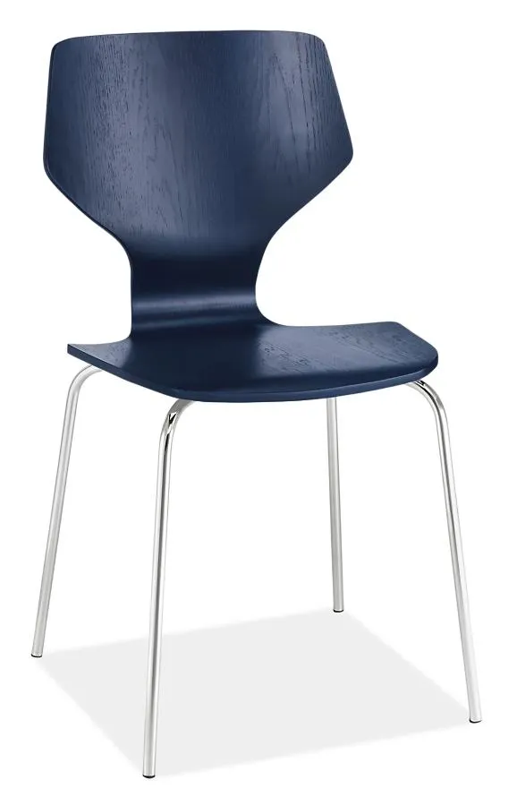 Pike Side Chair Indigo with Chrome Base