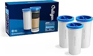 Culligan with ZeroWater Technology Replacement Filter 3-Pack, 5-Stage Advanced Water Filter – IAPMO Certified to Reduce Lead, Total PFAS (Forever Chemicals), Mercury, Fluoride, and Chlorine