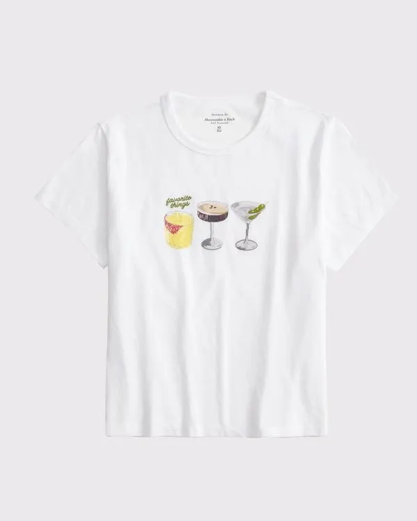 Short-Sleeve Cocktails Graphic Skimming Tee