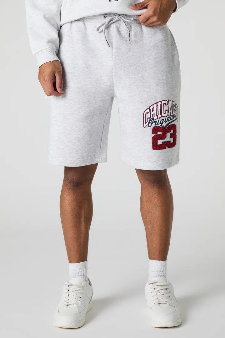 Chicago Chenille Embroidered Graphic Fleece Short