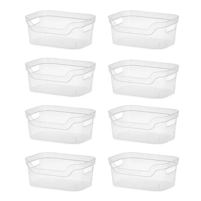 Sterilite 6 -Pack ( 16-in W x 13.5-in H x 23.75-in D ) Blue Plastic Stackable Bin