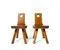 Brutalist Swiss Wooden Chairs, 1970s, Set of 2