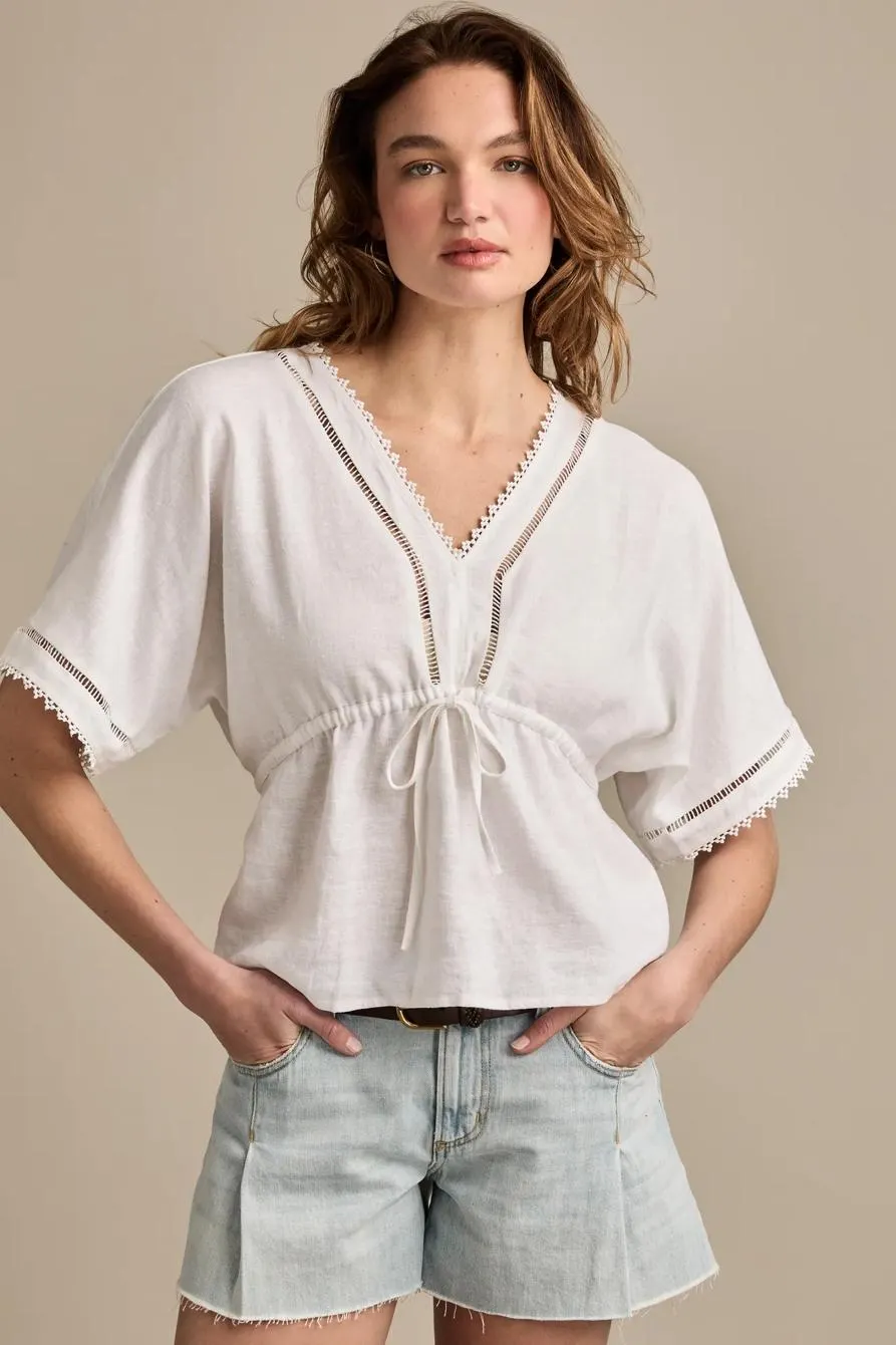 linen v-neck dolman top