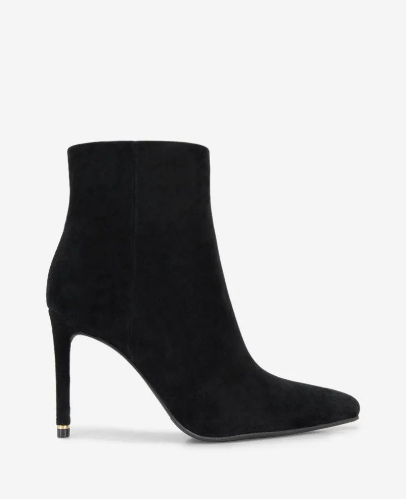 Quincy Suede Heel Ankle Bootie - BLACK SUEDE