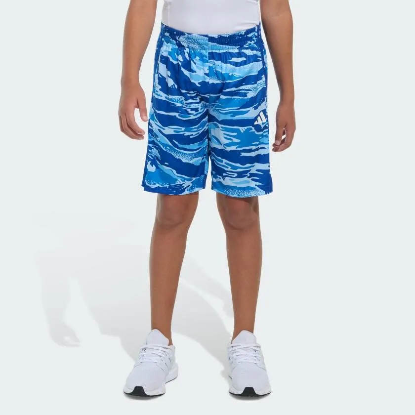Elastic Waistband Tiger Camo-Print Shorts