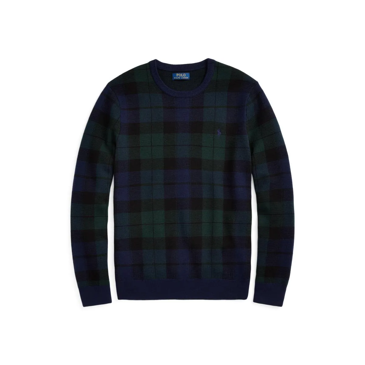 Plaid Washable Wool Sweater
