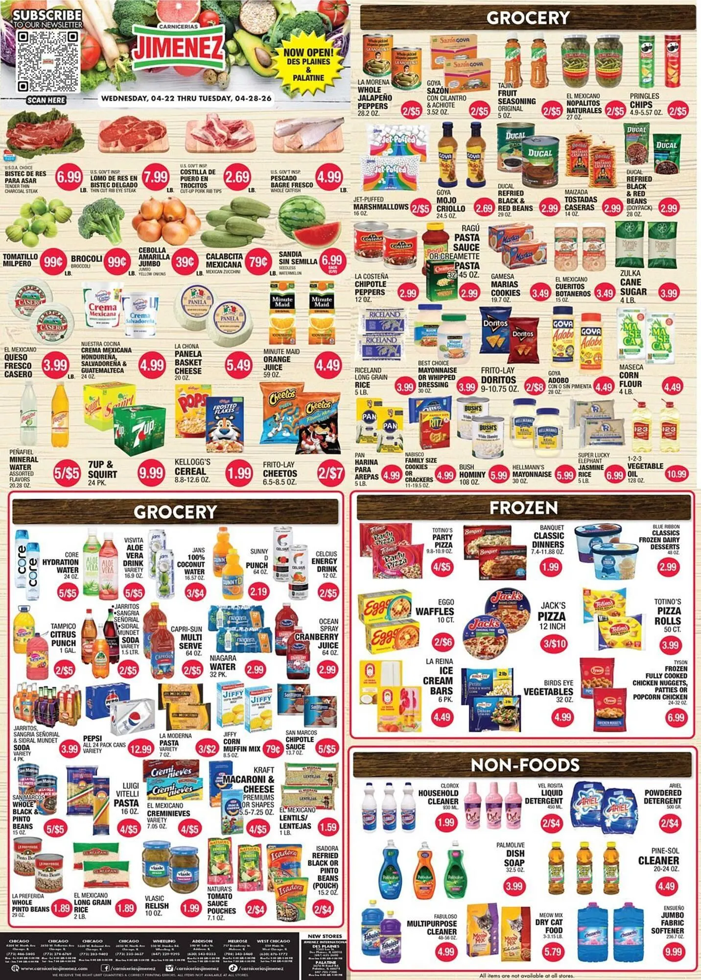 Weekly ad Carnicerias Jimenez weekly ad from April 22 to April 28 2026 - Page 1