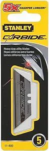 Stanley 11-800 Carbide Utility Blade, 5-Pack