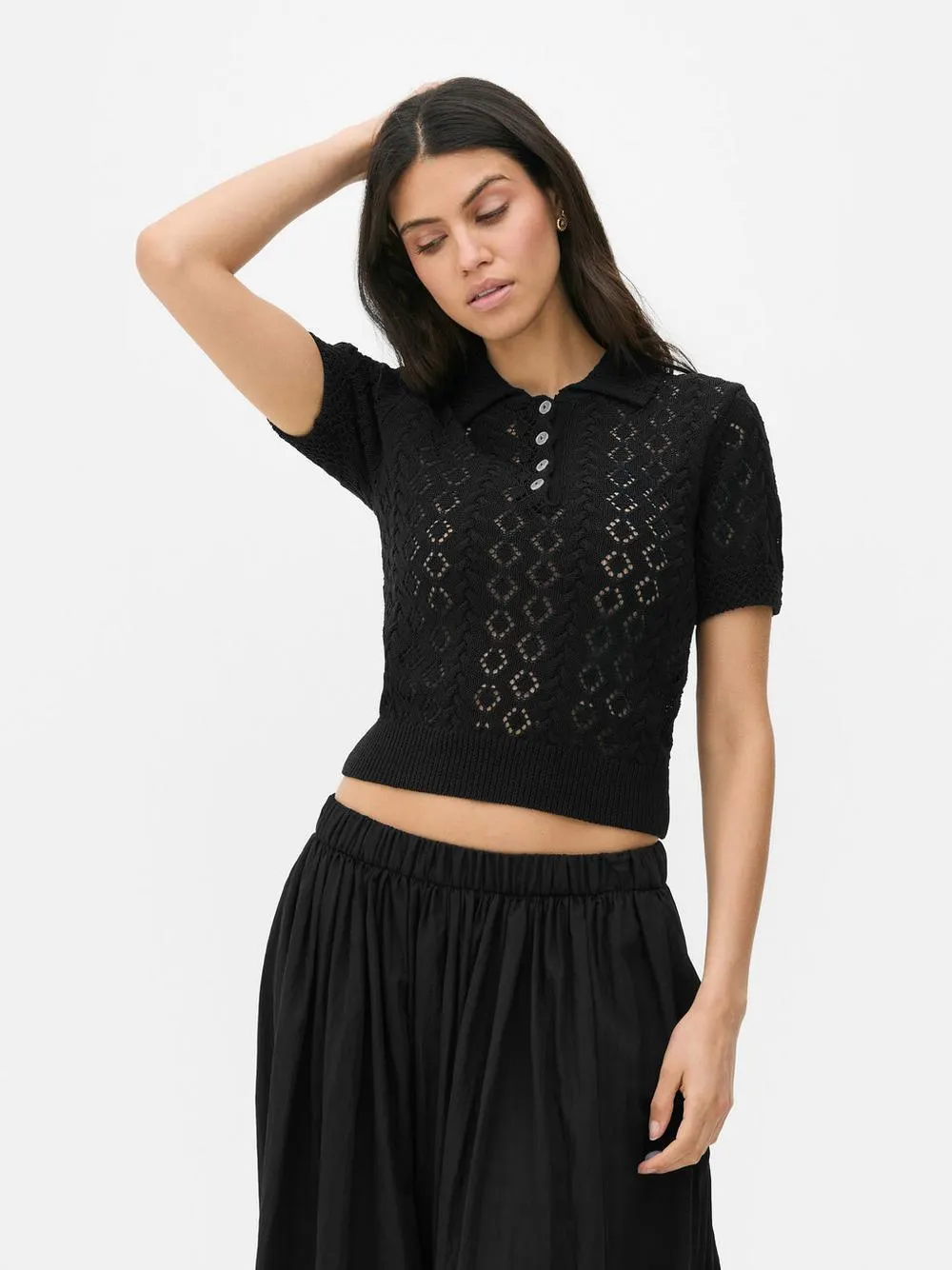 Paula Echevarría Pointelle Polo Shirt