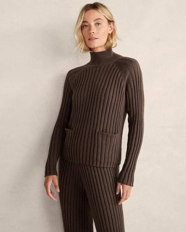 Organic Cotton Rib Knit Turtleneck