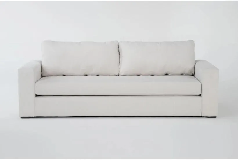 Isabella Sand White Fabric 97" Sofa