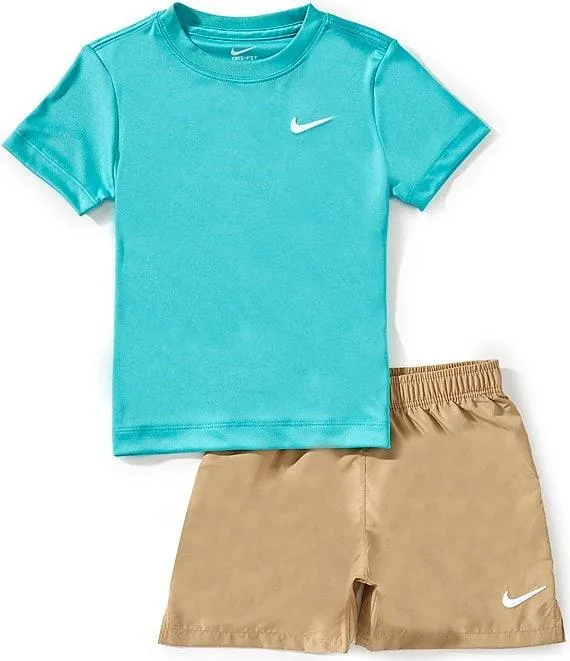 Little Boys Short-Sleve Knit T-Shirt & Dri-FIT shorts set