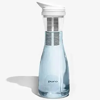 Puro Glass Water Filter Pitcher - Clean Water in Seconds - 1.3L Volume - Filter Removes Lead, Odors, Chlorine