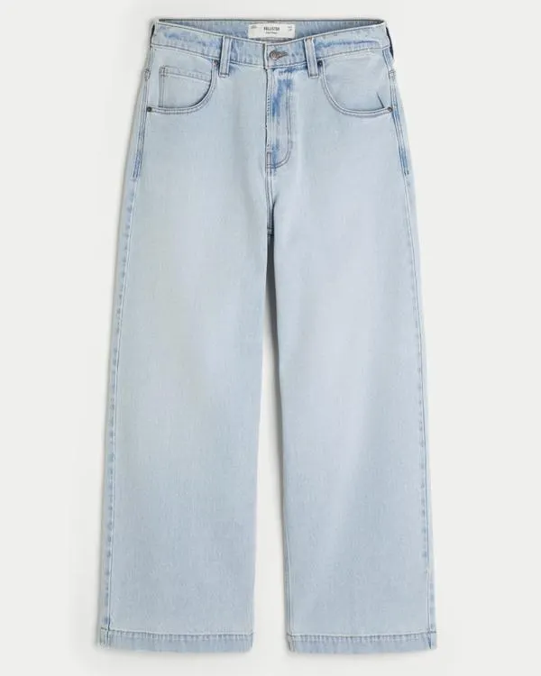 Light Wash New York Graphic Super Baggy Jeans