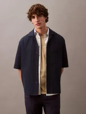 Seersucker Stripe Relaxed Shirt