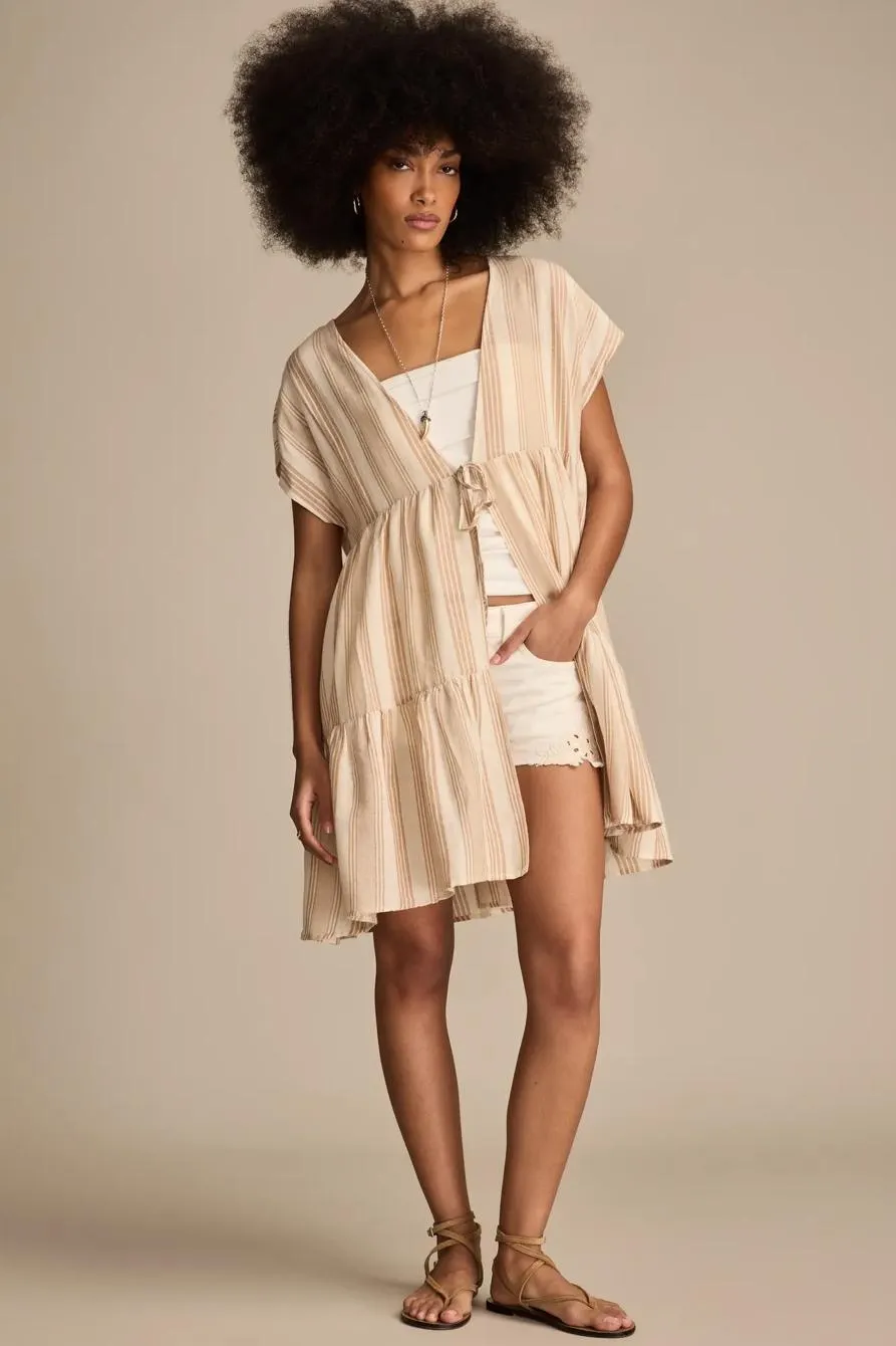 striped tiered kimono