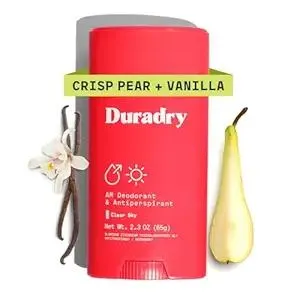 Duradry Clinical-Strength Antiperspirant Deodorant for Women and Men – Clean Formula with Natural Ingredients for Odor and Excessive Sweat Protection – Clear Sky (Crisp Pear + Vanilla)
