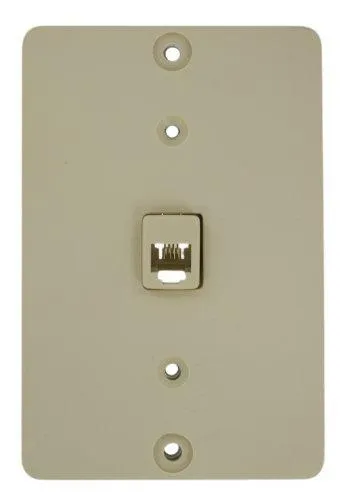 Leviton Ivory QUICKCONNECT Wall Mount Phone Jack 630A Telephone Outlet 40257-W