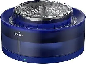 iPettie Cake Dog Water Fountain, 8L/2.1Gal Large Capacity Automatic Dispenser, Wireless Pump Filtered Waterer Purifier with BPA-Free Stainless Steel Bowls, Dishwasher Safe, Blue