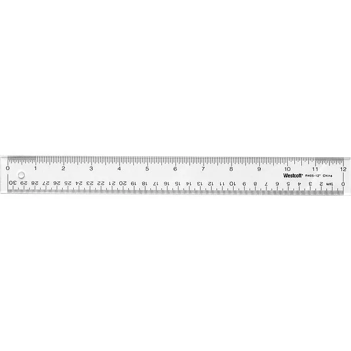 Westcott 12" Acrylic Standard Ruler,