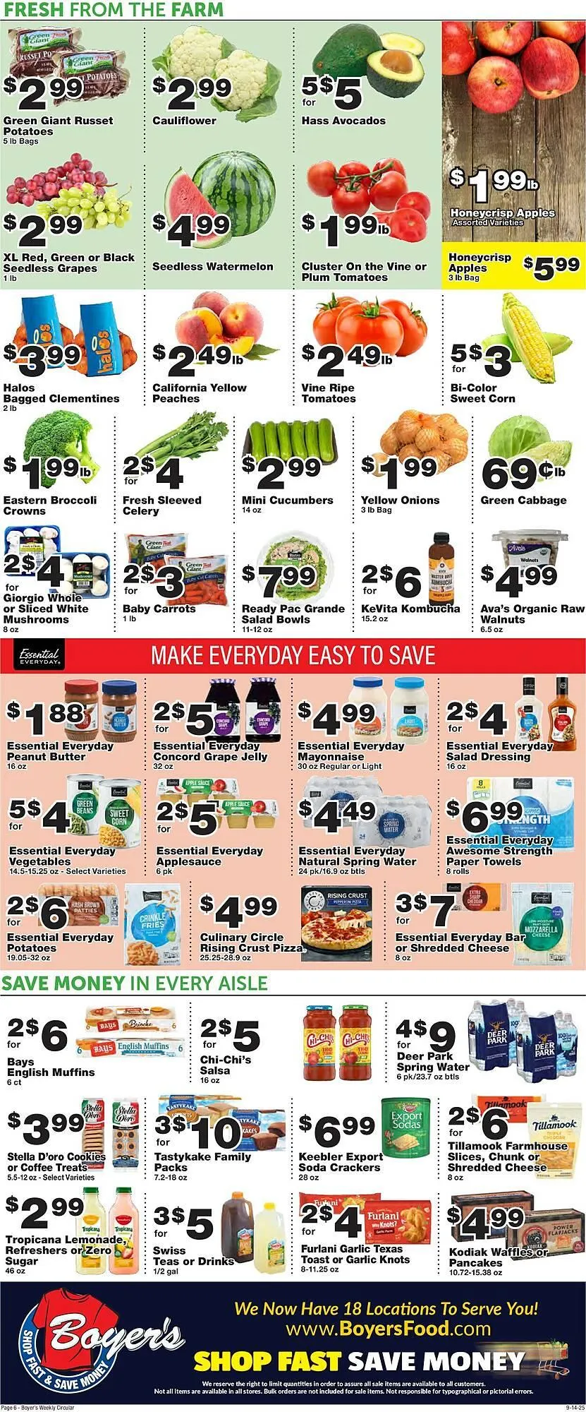 Weekly promotion Boyer's Food Markets weekly ad spanning from September 14 to September 20 2025 - Page 6 for Catalogue 365