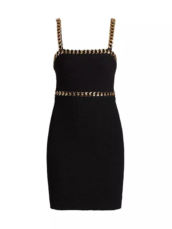 Kelly Woven Cotton-Blend Chain Minidress