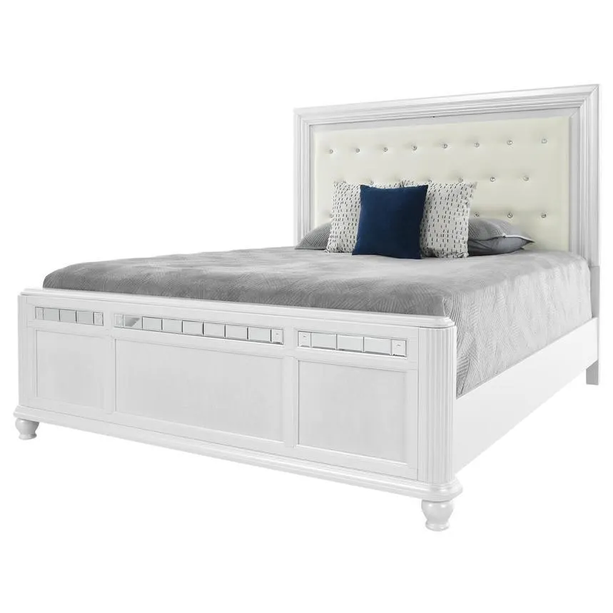 Kaleidoscope White King Panel Bed