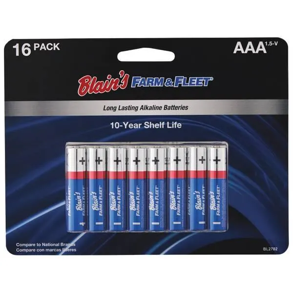 16-Pack AAA Alkaline Batteries