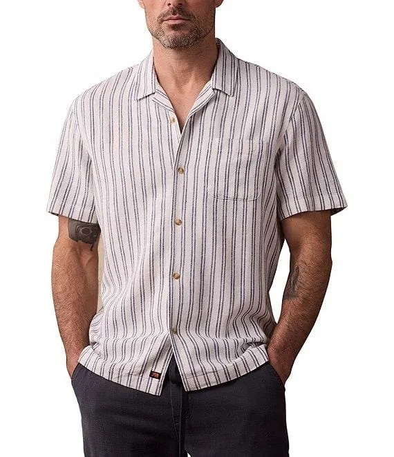 Freshwater Linen Blend Camp Collar Short Sleeve Woven Shirt