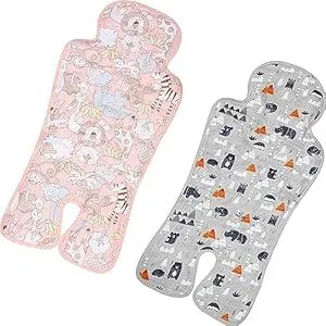 Pinkunn 2 Pcs Gel Car Seat Cooling Pad for Baby Summer Breathable Ice Cushion Multifunctional Ice Stroller Cooler Mat for Stroller Baby Dining Chair Child Safety Seat(Vivid Color,Forest, Animal)