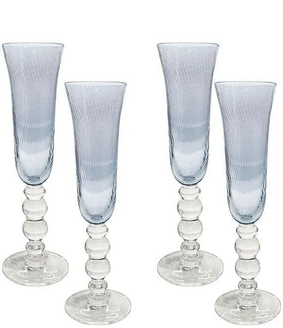French Swirl Flute Glass, Set of 4