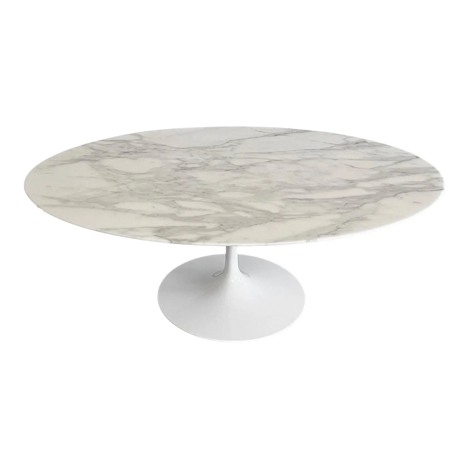 Knoll Saarinen Oval Coffee Table in Polished Arabescato Marble