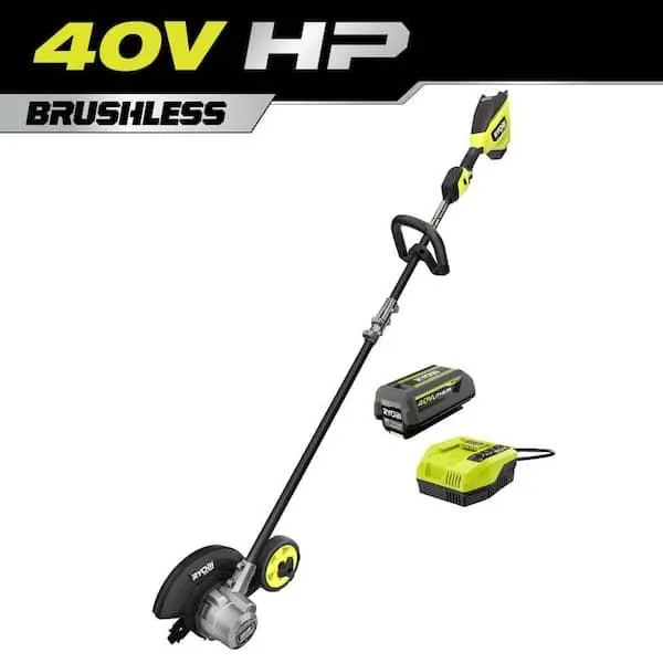 40V HP Brushless Stick Lawn Edger with 4.0 Ah Battery and Charger
