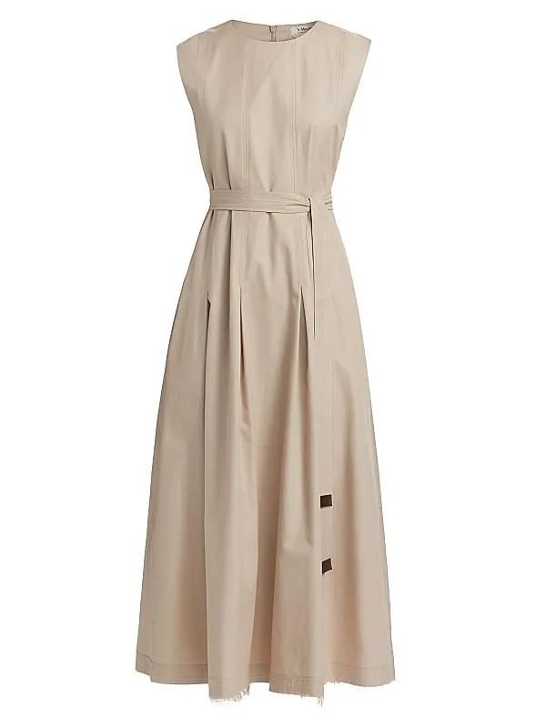 Amina Cotton Tie-Waist Midi Dress