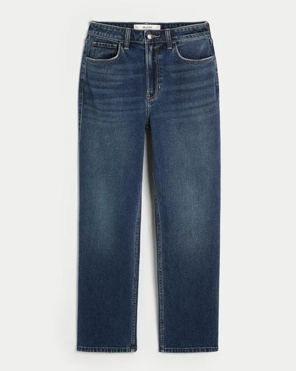 Ultra High-Rise Dark Wash 90s Straight Jeans
