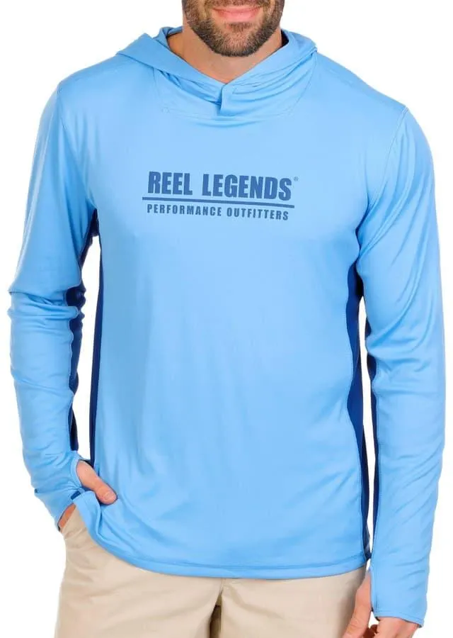 Reel Legends Mens Hooded Reel Tec Long Sleeve Shirt
