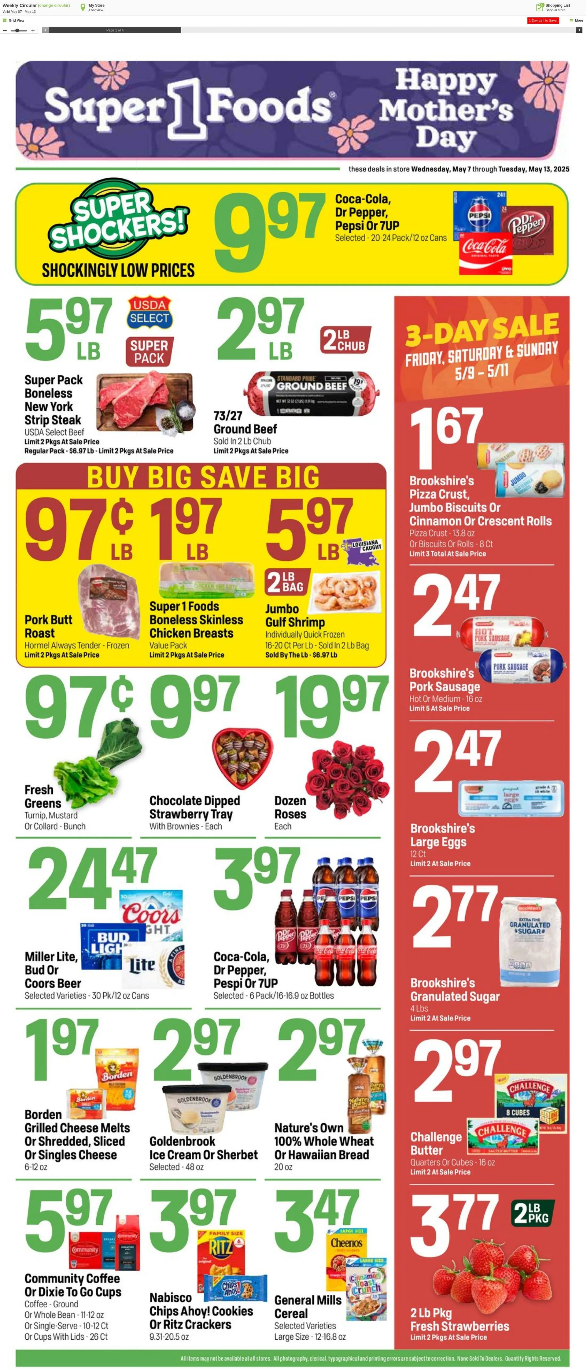 Weekly ad Super1Foods from May 14 to May 20 2025 - Page 1