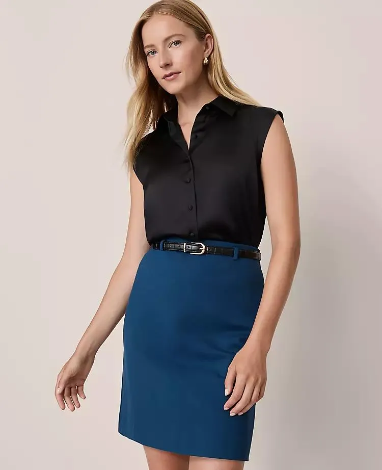 Collared Satin Blouse
