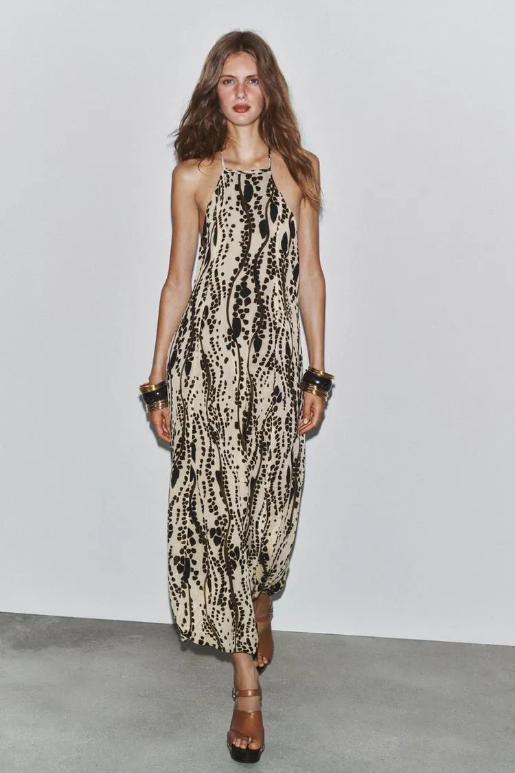 ZW COLLECTION PRINTED HALTER DRESS