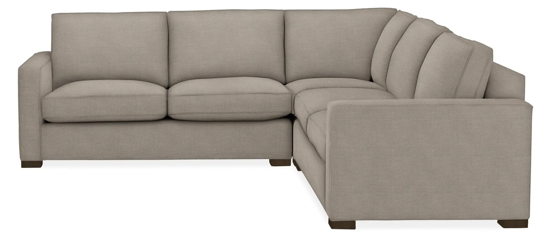 Morrison 112x112" Three-Piece Sectional in Hawkins Cement w/Charcoal Legs