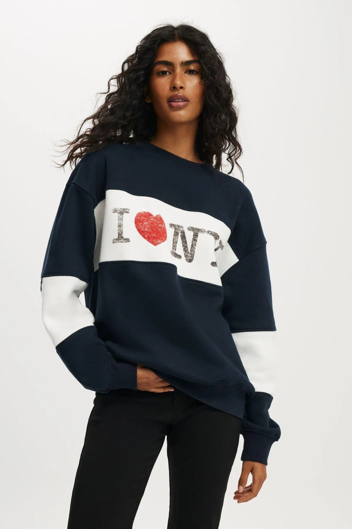 I Love NY Graphic Crew Sweatshirt