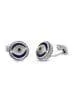 Sterling Silver, Lapis Lazuli, & Black Sapphire Eye Cuff Links