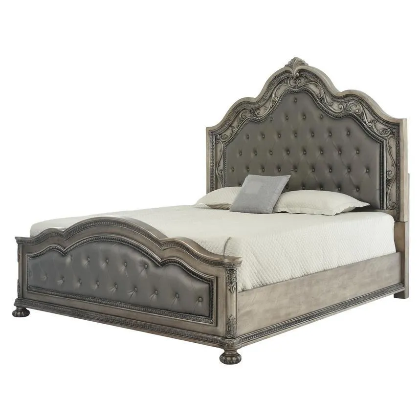 Granada Gray King Panel Bed