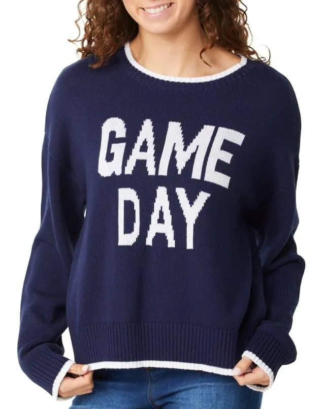 No Comment Juniors Long Sleeve Game Day Knit Sweater