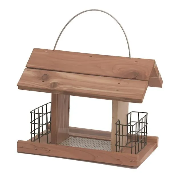 Red River Commodities Bird Feeder Wood Hanging Seed/Suet Suet feeder - 2-lb 2-cake Capacity