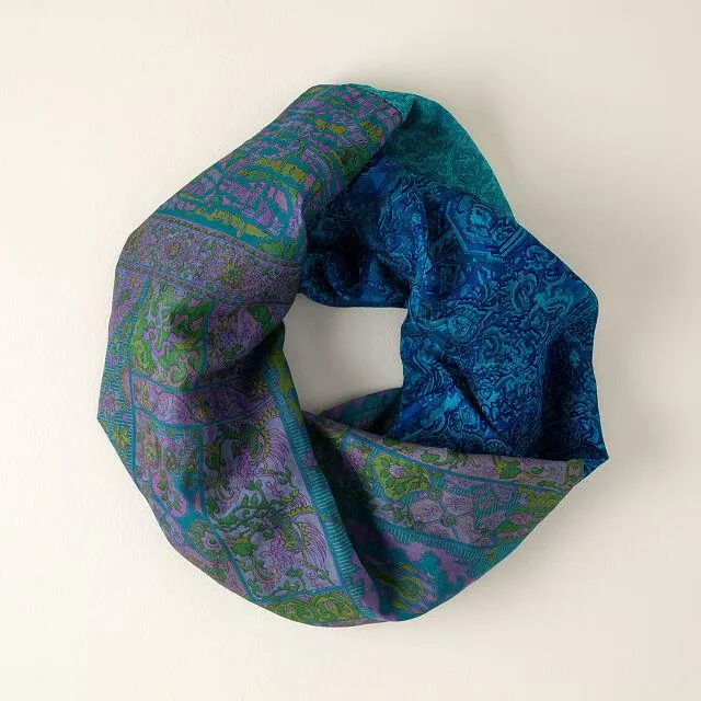 Repurposed Silk Sari Infinity Scarf